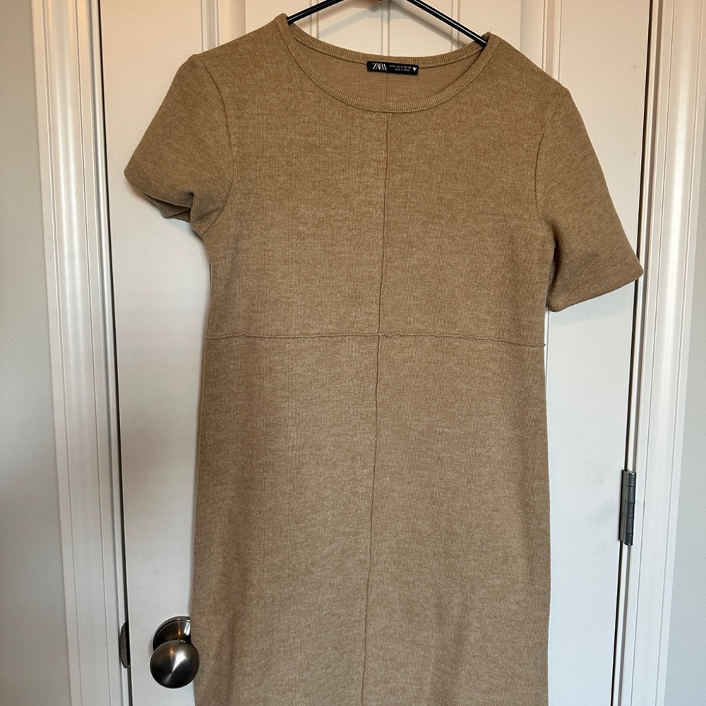 Zara Women's Tan Sweater Dress